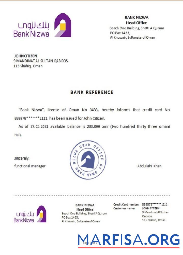 Printable Oman Nizwa reference real example